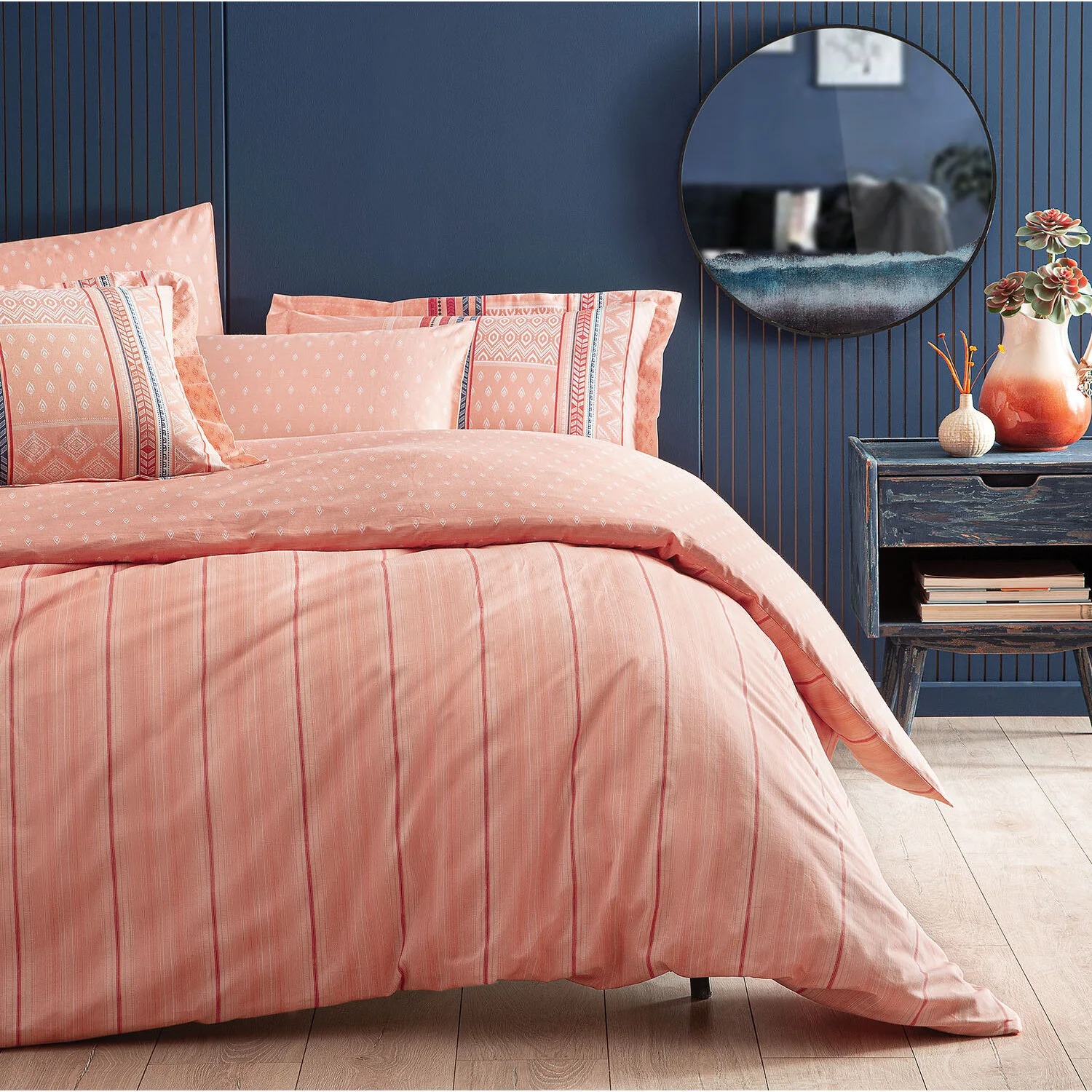 Yataş Bedding Pamena Ranforce Çift Kişilik Nevresim Seti - Somon