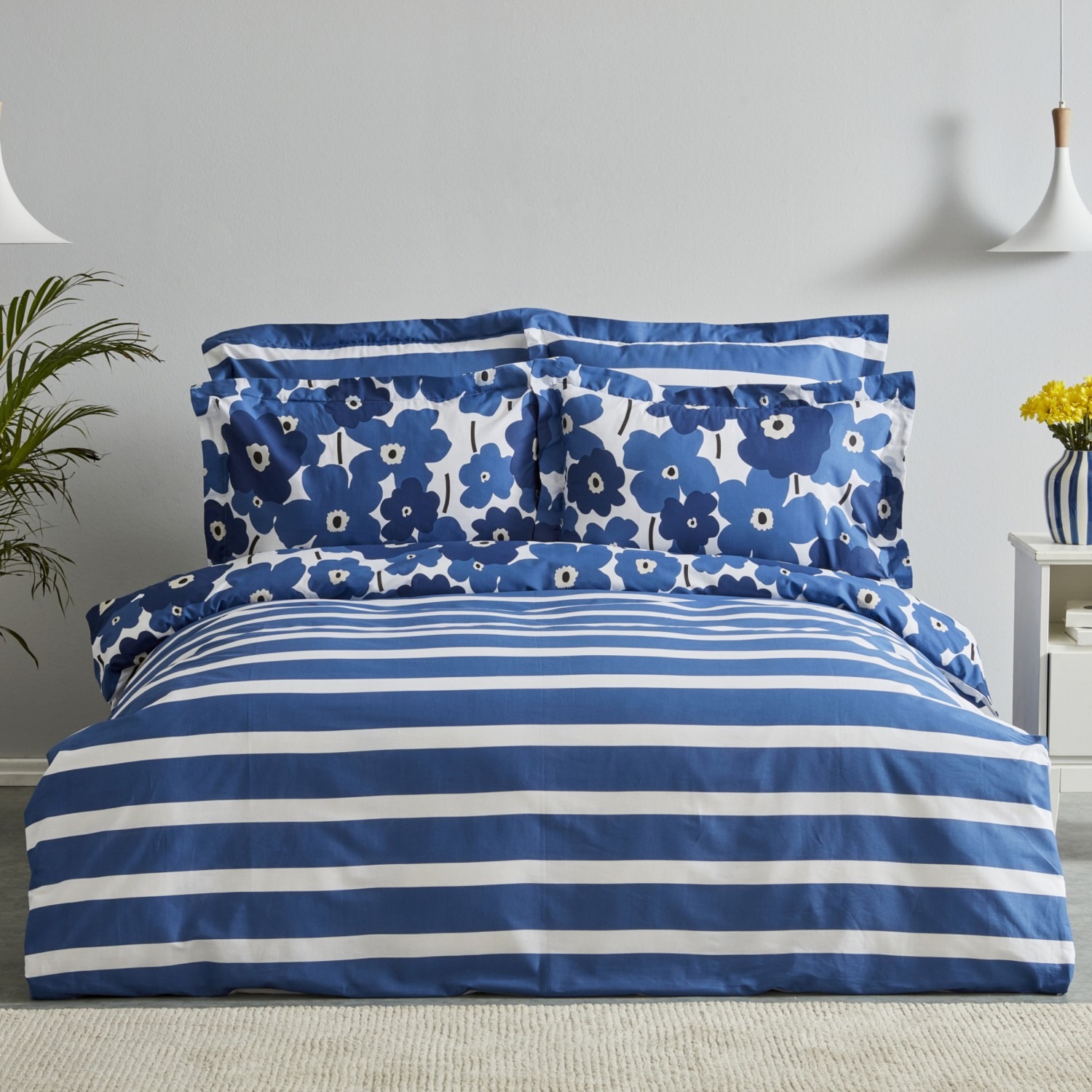 Karaca Home Ernie Pamuk Çift Kişilik Nevresim Takımı Lacivert (Pp)