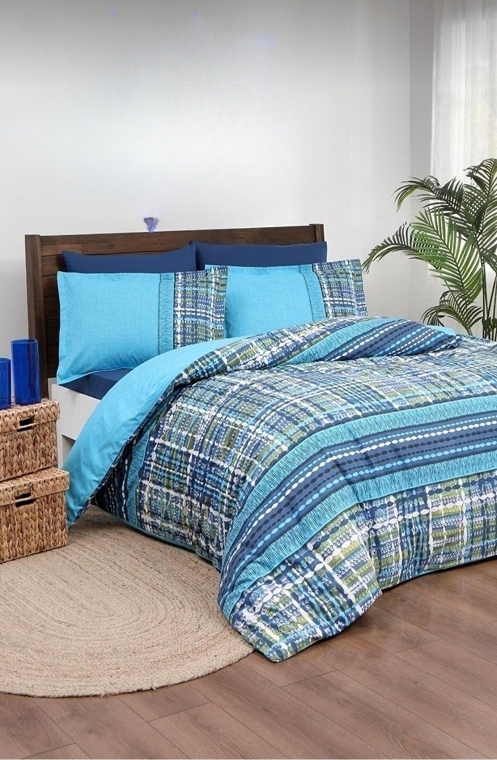 Özdilek Tek Kişilik Çarşafı Lastikli Nevresim Takımı Tweed Turkuaz