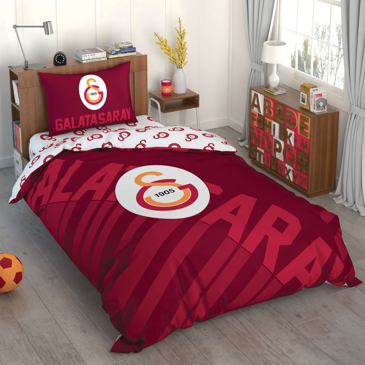 Taç Galatasaray Kırmızı Logo Pamuk Nevresim Takımı