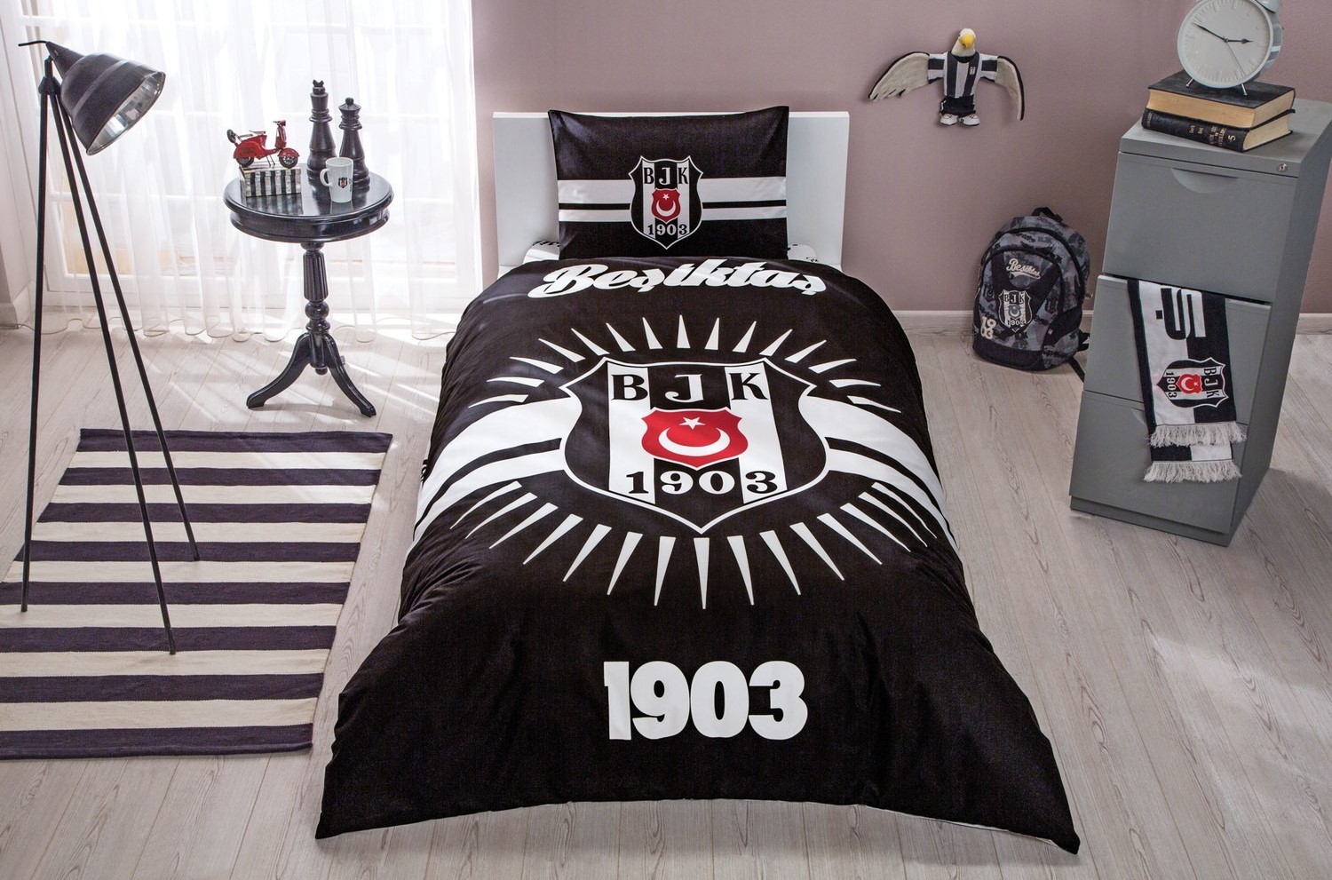 Taç Beşiktaş Parlayan Güneş Nevresim Takımı Tek Kişilik