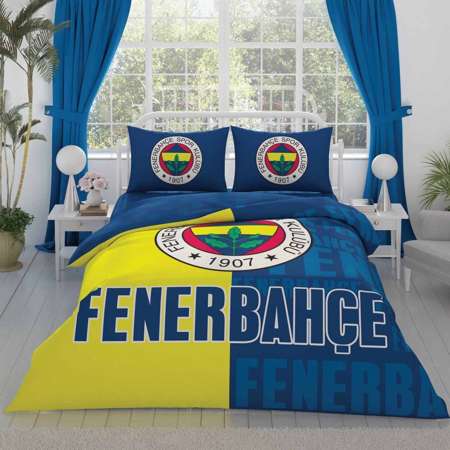 Taç Fenerbahçe Parçalı Logo Pamuk Nevresim Takımı