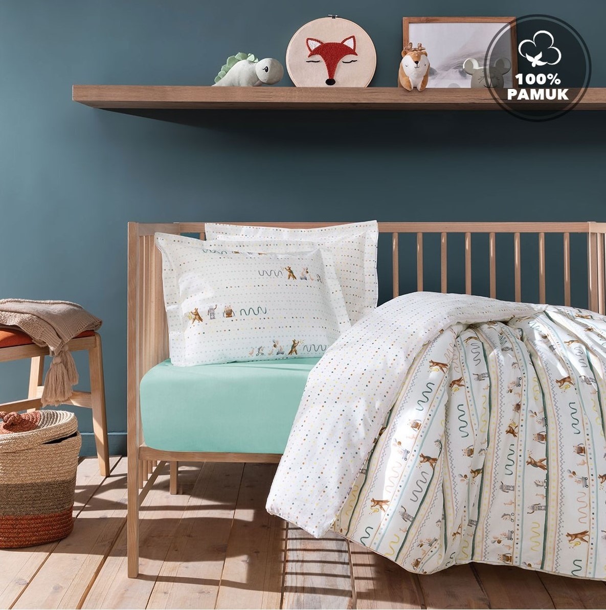 Yataş Mini Nutta Bebek Ranforce %100 Pamuk Nevresim Takımı - Adaçayı