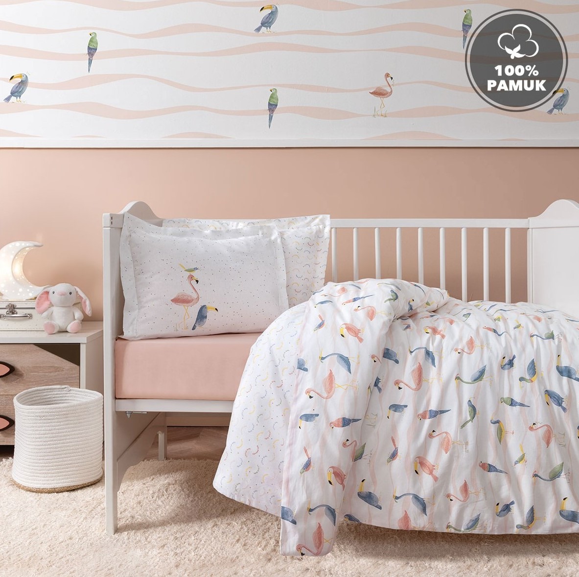 Yataş Mini Nuala Bebek Ranforce %100 Pamuk Nevresim Takımı - Pudra