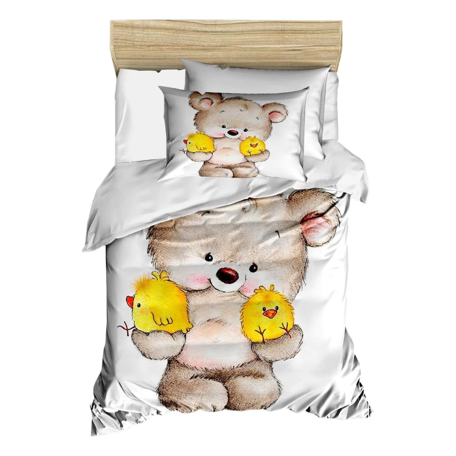 Mira Home Yenidoğan Kız  Erkek Unisex Bebek Nevresim Takımı %100 Pamuklu Civciv