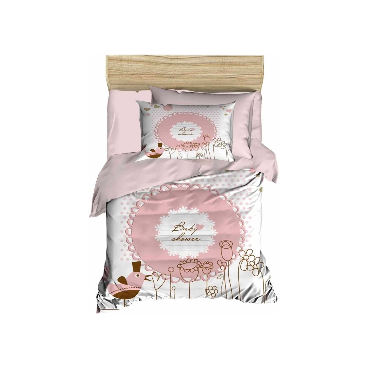 Mira Home Yenidoğan Kız Bebek Nevresim Takımı; %100 Pamuklu Baby Shower