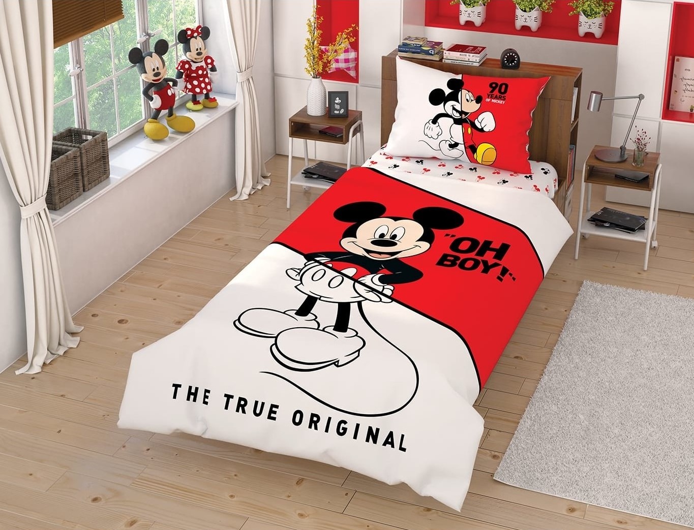 Taç Lisanslı Çek Canlandır Tek Kişilik Nevresim Takımı Disney Mickey