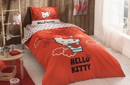 Taç Hello Kitty Rainbow Tek Kişilik Nevresim Takımı