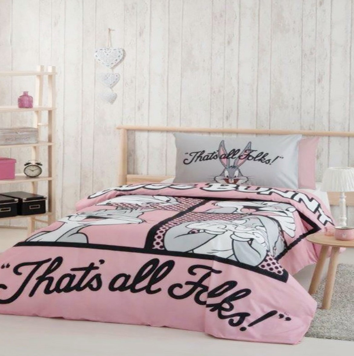 Özdilek Bugs Bunny Folks Tek Kişilik Lisanslı Çocuk Nevresim Takımı Pembe