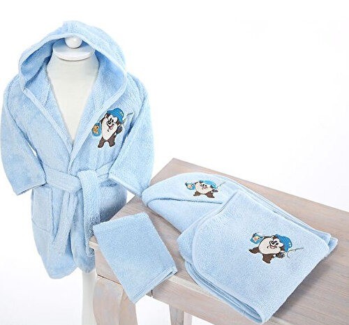 Özdilek Lisans Nakışlı Bambu Bebek Seti Tazmania Mavi