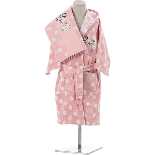 Özdilek Lisanslı 2 Parça Bornoz+ Havlu 11-12 Yaş Minnie Pembe