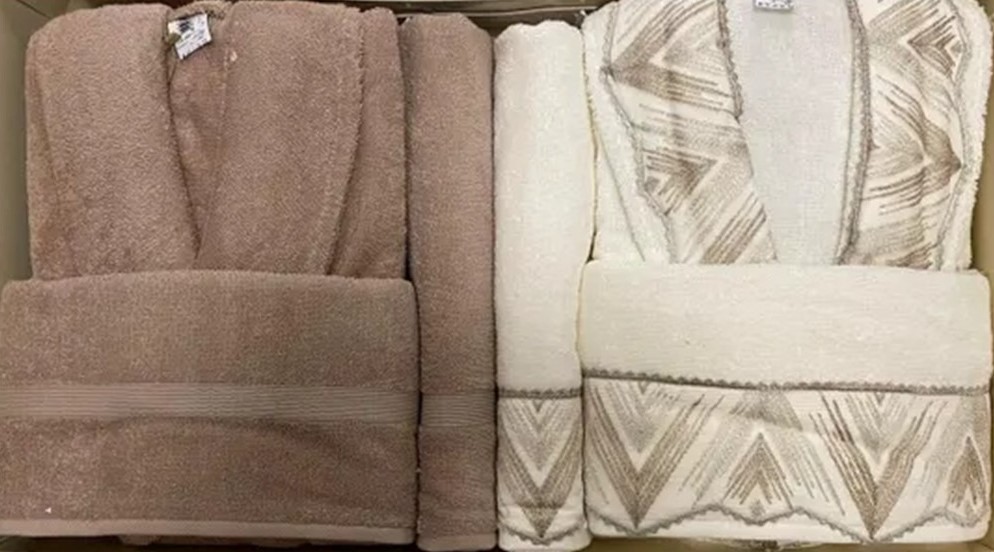 Özdilek Elite Bornoz Aile Seti Krem Bej